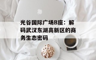 光谷国际广场B座：解码武汉东湖高新区的商务生态密码