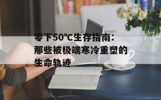 零下50℃生存指南：那些被极端寒冷重塑的生命轨迹