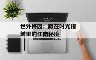 世外梅园：藏在时光褶皱里的江南秘境