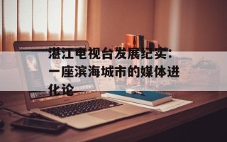湛江电视台发展纪实：一座滨海城市的媒体进化论