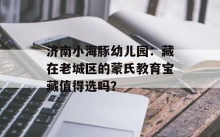 济南小海豚幼儿园：藏在老城区的蒙氏教育宝藏值得选吗？