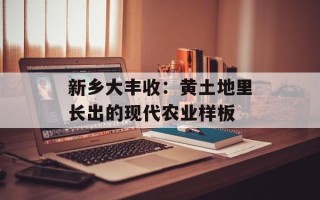 新乡大丰收：黄土地里长出的现代农业样板