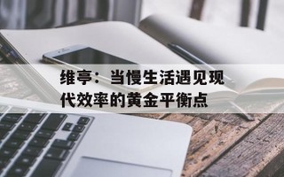 维亭：当慢生活遇见现代效率的黄金平衡点