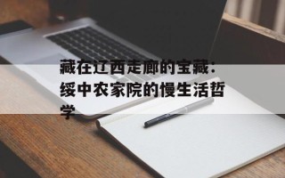 藏在辽西走廊的宝藏：绥中农家院的慢生活哲学